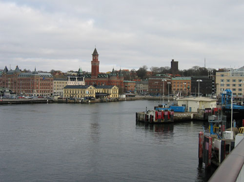 Helsingborg, Sweden, seen from the ferry to Helsingør, February 15, 2003, Photo: Lars-Åke